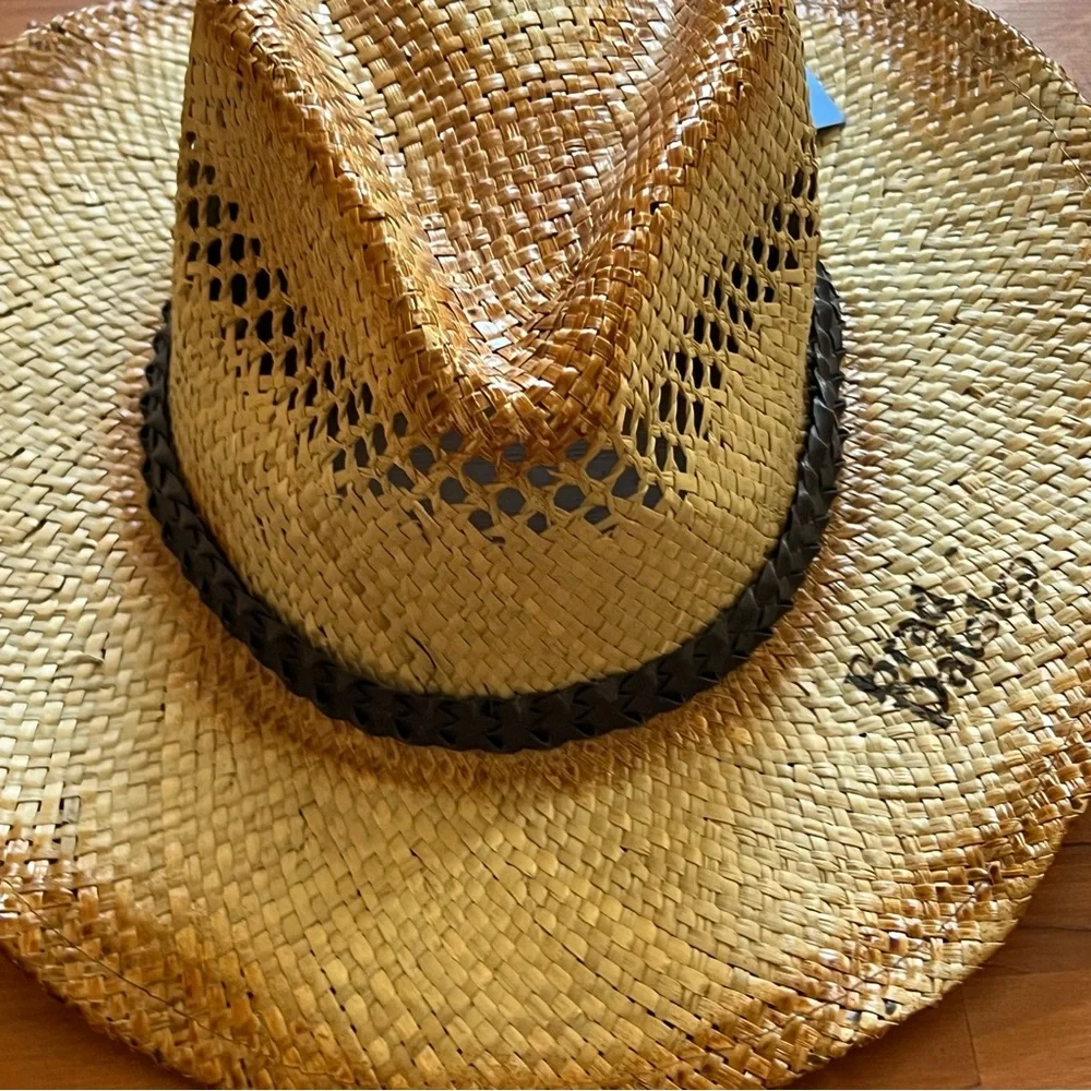 NWT Jacobson Hat Comany Men's Tan Straw Cowboy Hat “Brad Paisley”